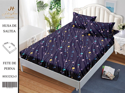 Husa de Pat cu Elastic, Din Finet, 180x200cm+2 fete de Perna-H8378