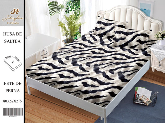 Husa de Pat cu Elastic, Din Finet, 180x200cm+2 fete de Perna-H8380