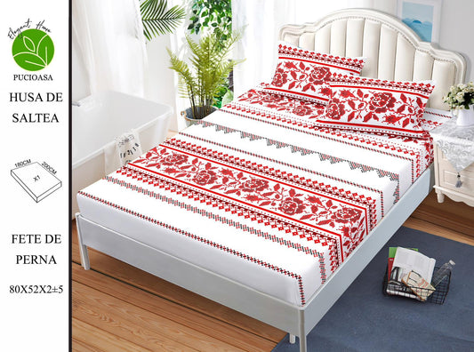 Husa de Pat cu Elastic, Din Finet, 180x200cm+2 fete de Perna-H8385