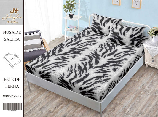 Husa de Pat cu Elastic, Din Finet, 180x200cm+2 fete de Perna-H8383