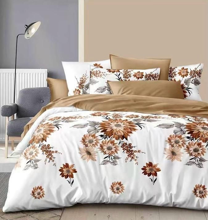 Lenjerie Pat Dublu din Finet, 6 Piese, Flori-D9900