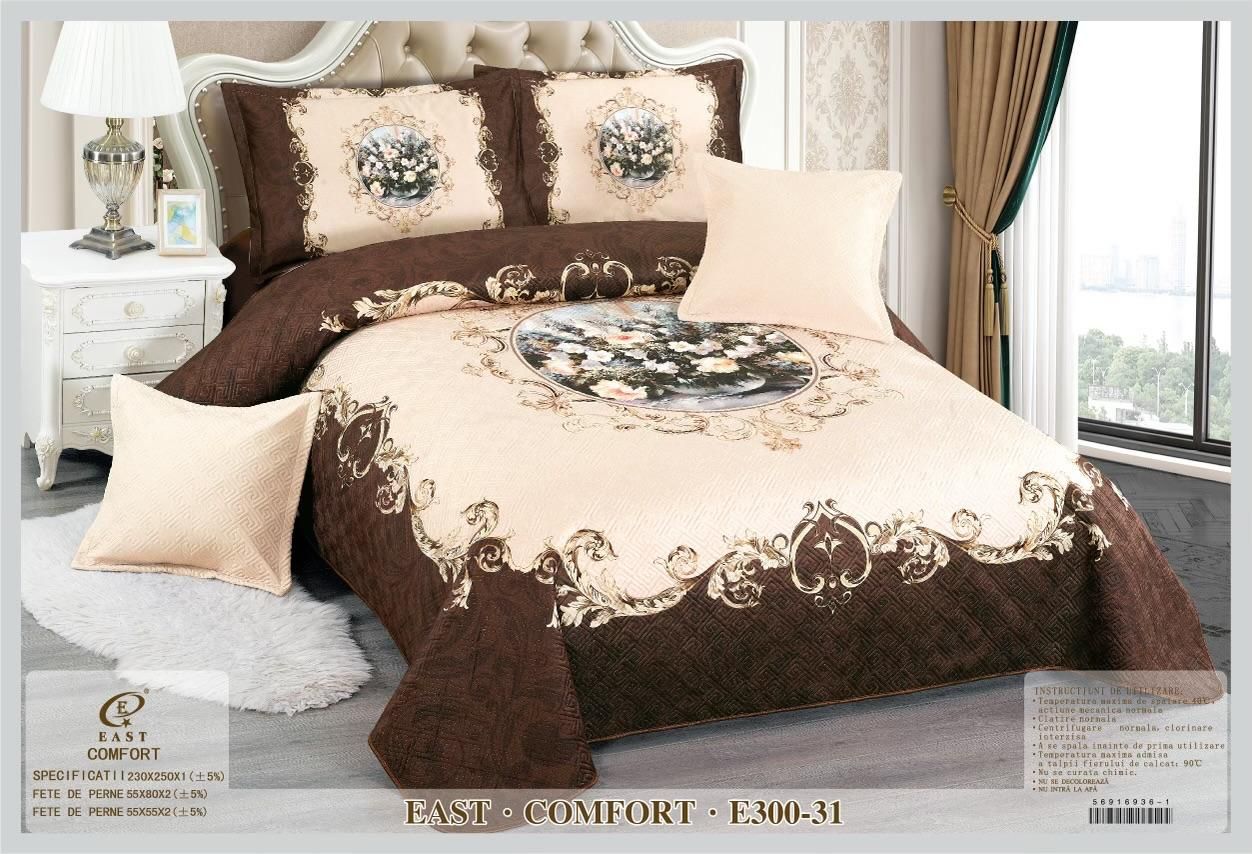 Cuvertura Matlasata din Catifea, 3D cu 5 Piese-D3460