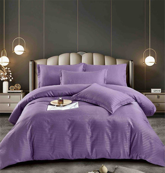 Lenjerie Bumbac Damasc Deluxe, 6 Piese, Mov-C8122