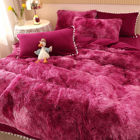 Lenjerie Cocolino Fluffy, Pufoasa, 6 Piese, Burgundy-C4534