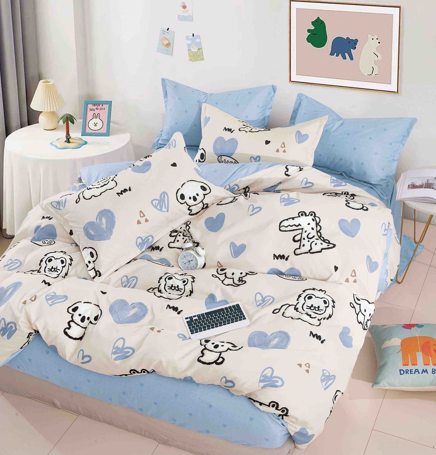 Lenjerie Finet 4 Piese 1 Persoana, Inimioare/Catelusi-C6431