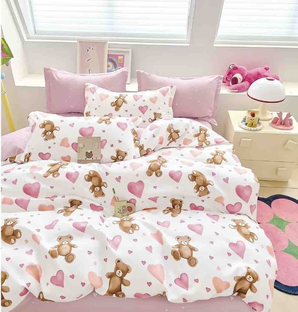 Lenjerie Finet 4 Piese 1 Persoana, Ursuleti/Inimioare-C7650