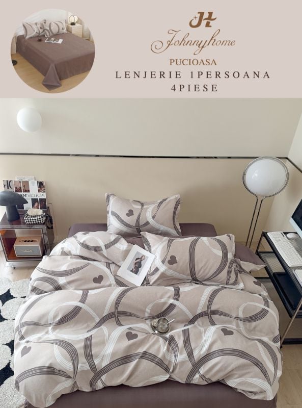 Lenjerie Finet 4 Piese 1 Persoana, Panglici/Inimioare-H7211