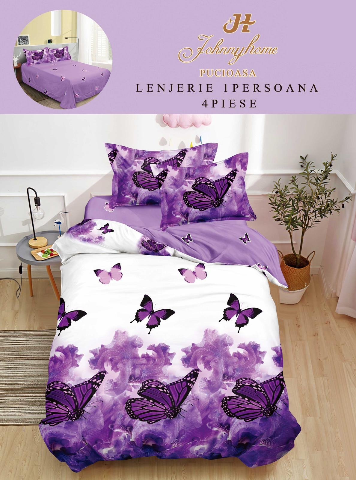 Lenjerie Finet 4 Piese 1 Persoana, Fluturi-H7697