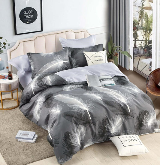 Lenjerie Finet 6 Piese, Gri Inchis cu Pene