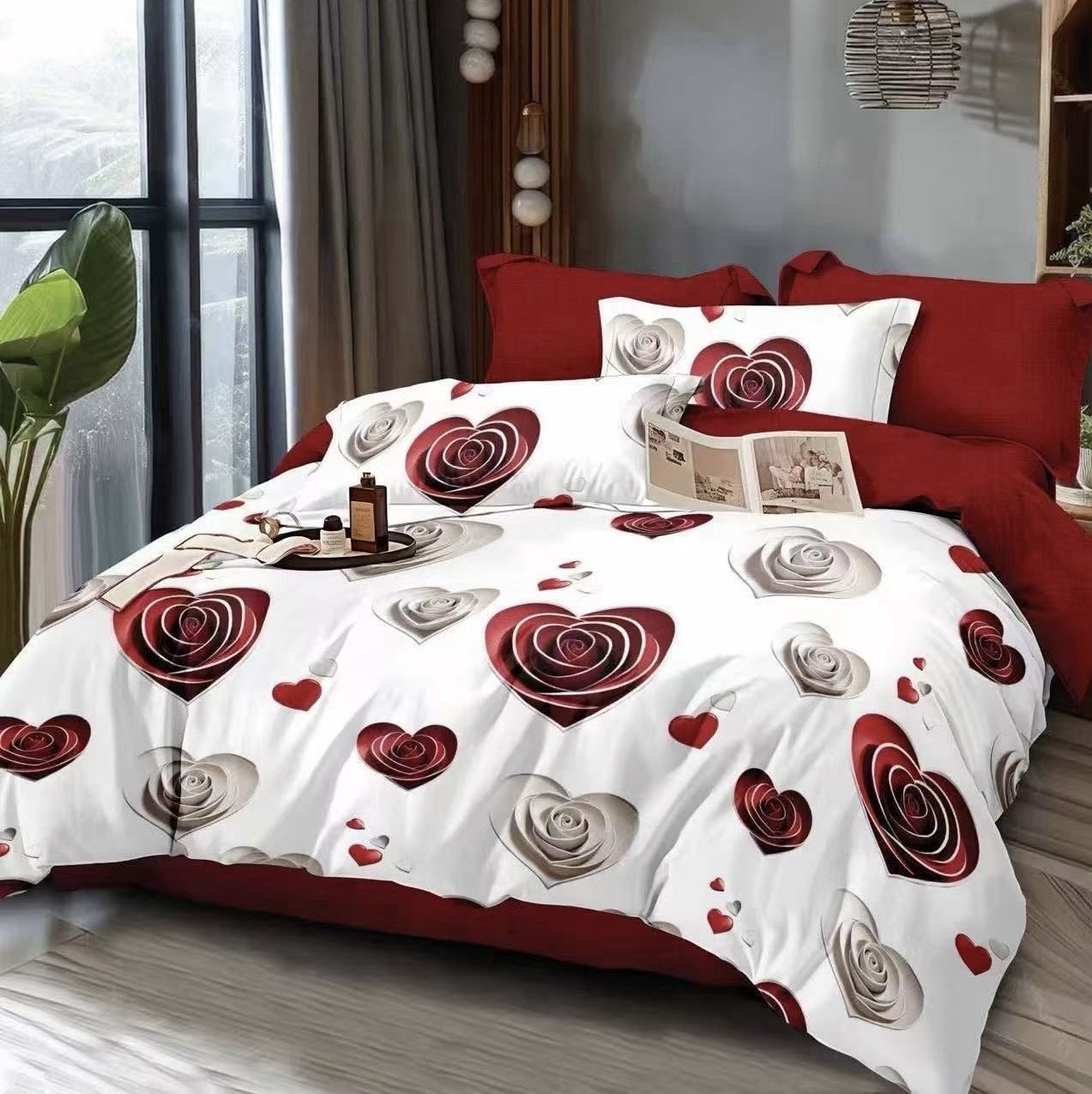 Lenjerie Pat Dublu din Finet, 6 Piese-D4902