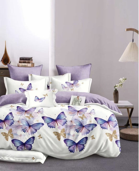 Lenjerie Pat Dublu din Finet, 6 Piese, Fluturasi-D7570