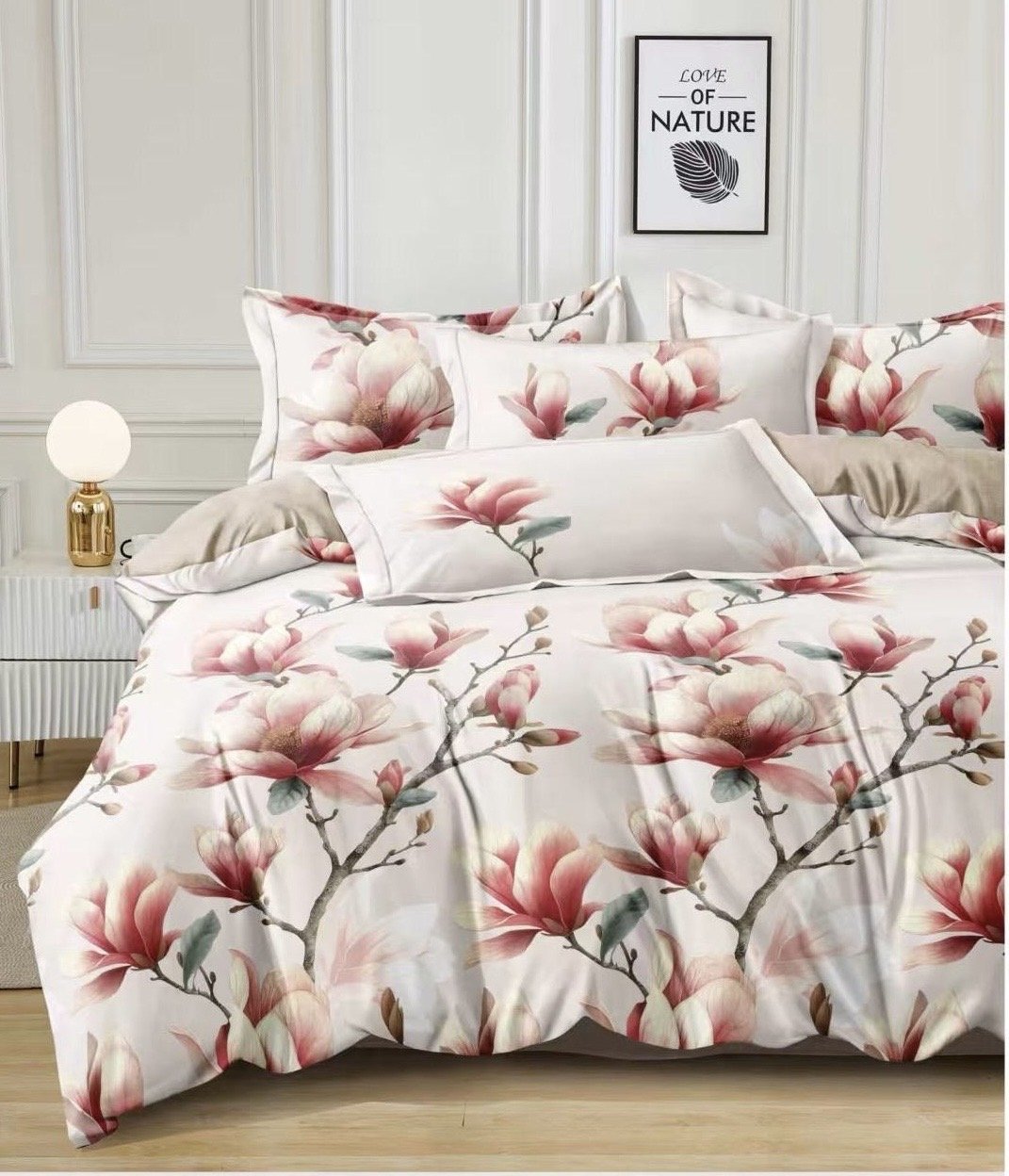 Lenjerie Pat Dublu din Finet, 6 Piese, Magnolie-D7572