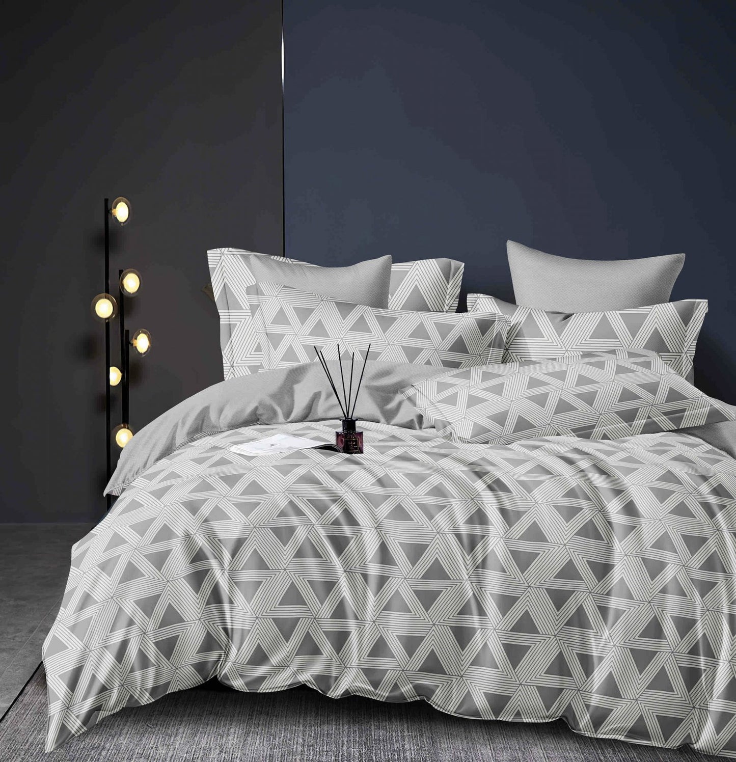 Lenjerie Pat Dublu din Finet, 6 Piese, Triunghiuri-C7450