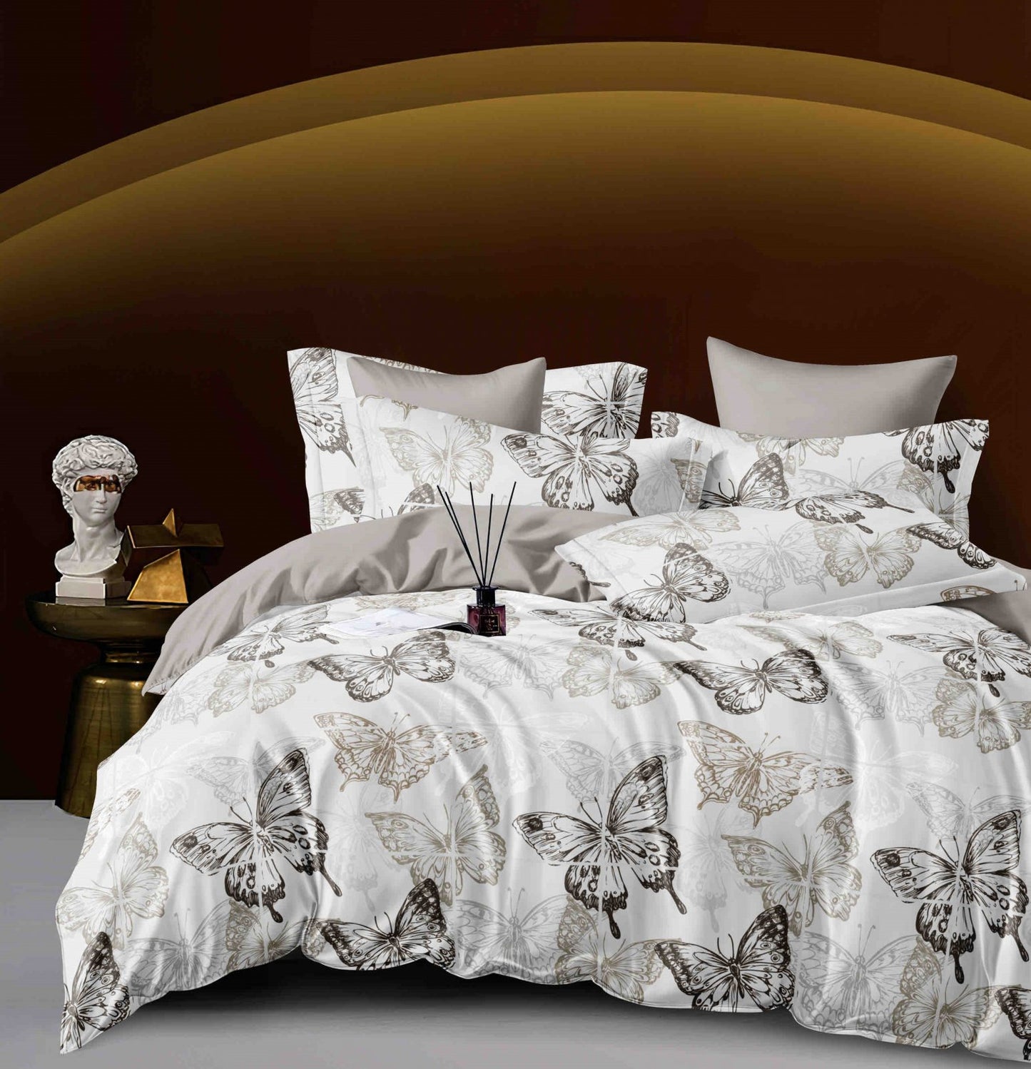 Lenjerie Pat Dublu din Finet, 6 Piese, Fluturasi-C7106