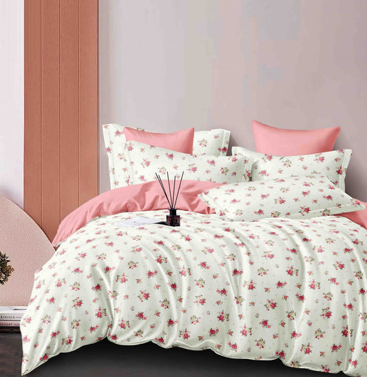 Lenjerie Pat Dublu din Finet, 6 Piese, Floricele-C7497