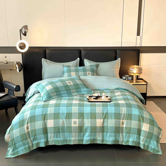 Lenjerie Premium Luxury din Finet, 6 Piese, cu Elastic, Patratele-C7506