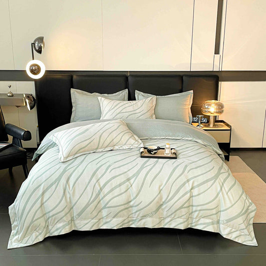 Lenjerie Premium Luxury din Finet, 6 Piese, cu Elastic, Dungi-C7512