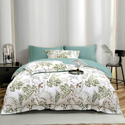 Lenjerie Premium Luxury din Finet, 6 Piese, cu Elastic, Frunze-C7514