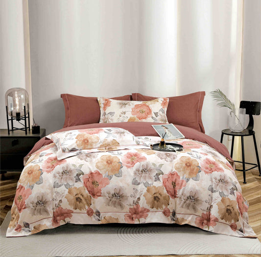 Lenjerie Premium Luxury din Finet, 6 Piese, cu Elastic, Flori-C7511