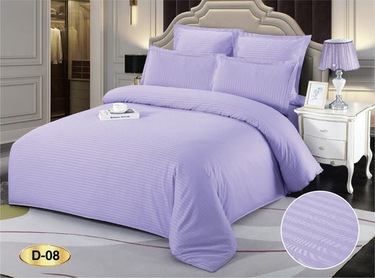 Lenjerie Pat Dublu din Bumbac Damasc, 6 Piese, Lila-D9228