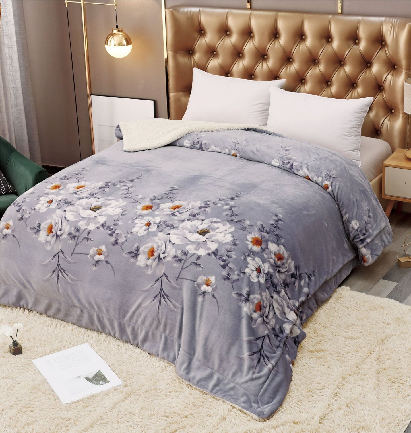 Patura Cocolino cu Blanita, 200x230cm, Flori-C5815