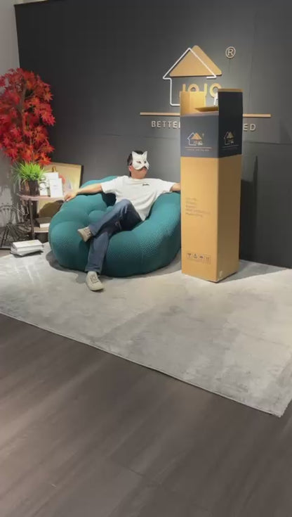 Fotoliu Premium Bubbly cu Sustinere Ergonomica HD Foam, Catifea Reiata, Gri Inchis-C9464