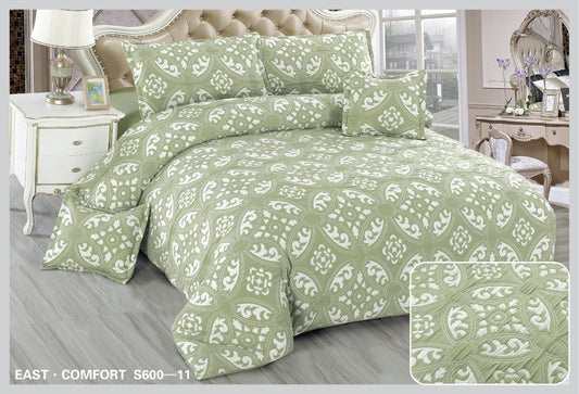 Lenjerie Pat Dublu din Finet Fin Creponat, 6 Piese, Vert Style-D10588