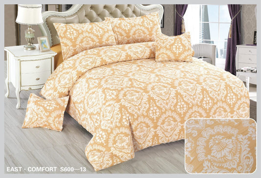 Lenjerie Pat Dublu din Finet Fin Creponat, 6 Piese, Oriental-D10560