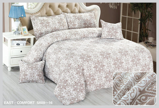 Lenjerie Pat Dublu din Finet Fin Creponat, 6 Piese, Royal-D10563