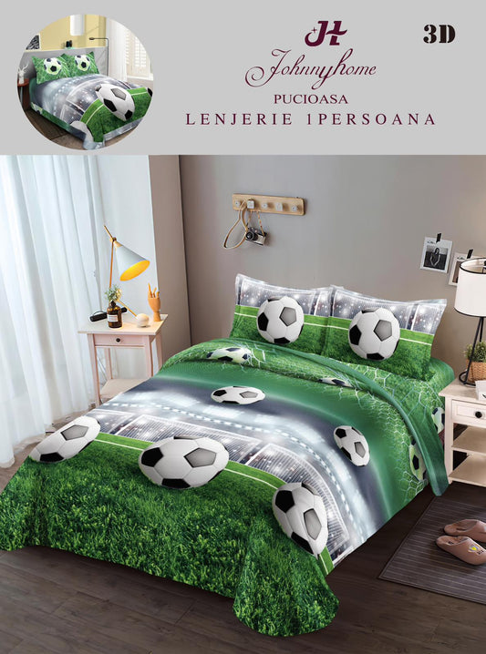 Lenjerie 3D, 1 Persoana Bumbac Satinat, 4 Piese-H10879