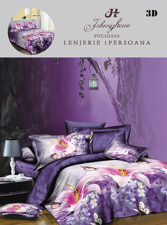 Lenjerie 3D, 1 Persoana Bumbac Satinat, 4 Piese-H10886