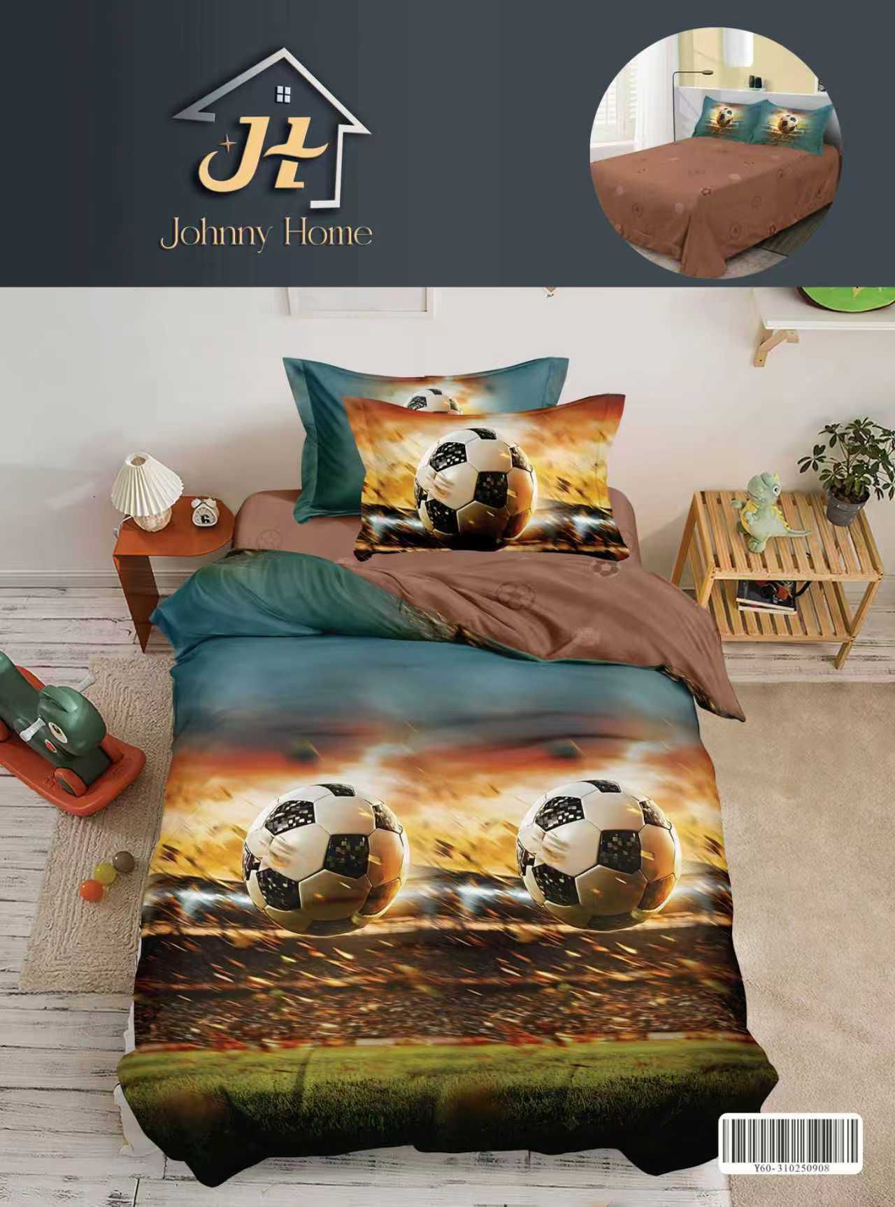 Lenjerie Finet 4 Piese 1 Persoana, Football-H10975