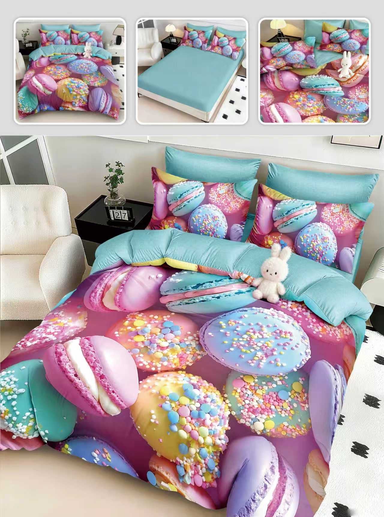 Lenjerie 5D Bumbac Finetat Premium, 6 Piese, cu Elastic, Macarons-H10948