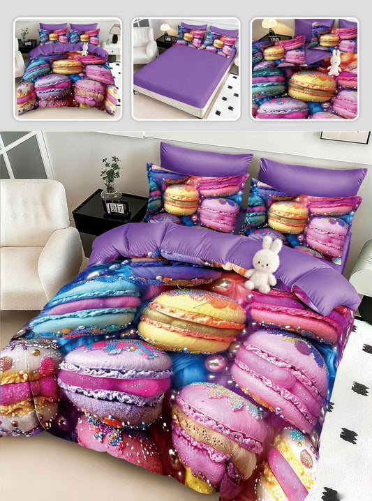 Lenjerie 5D Bumbac Finetat Premium, 6 Piese, cu Elastic, Macarons-H10967