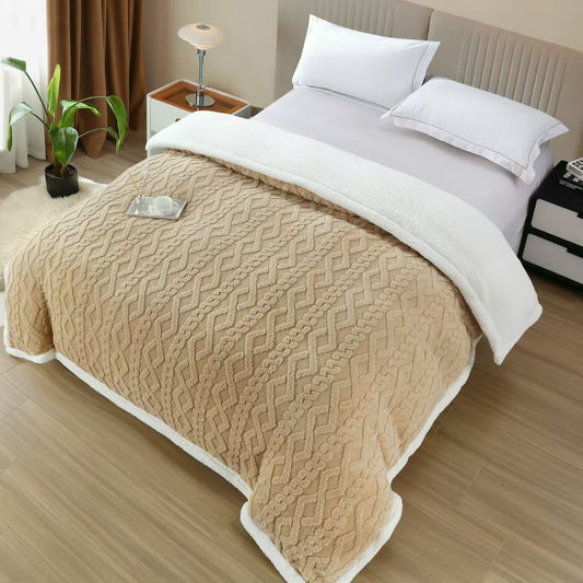 Patura Cocolino cu Fermoar, Blanita, Tip Tricotaj, Bej Inchis-H9293